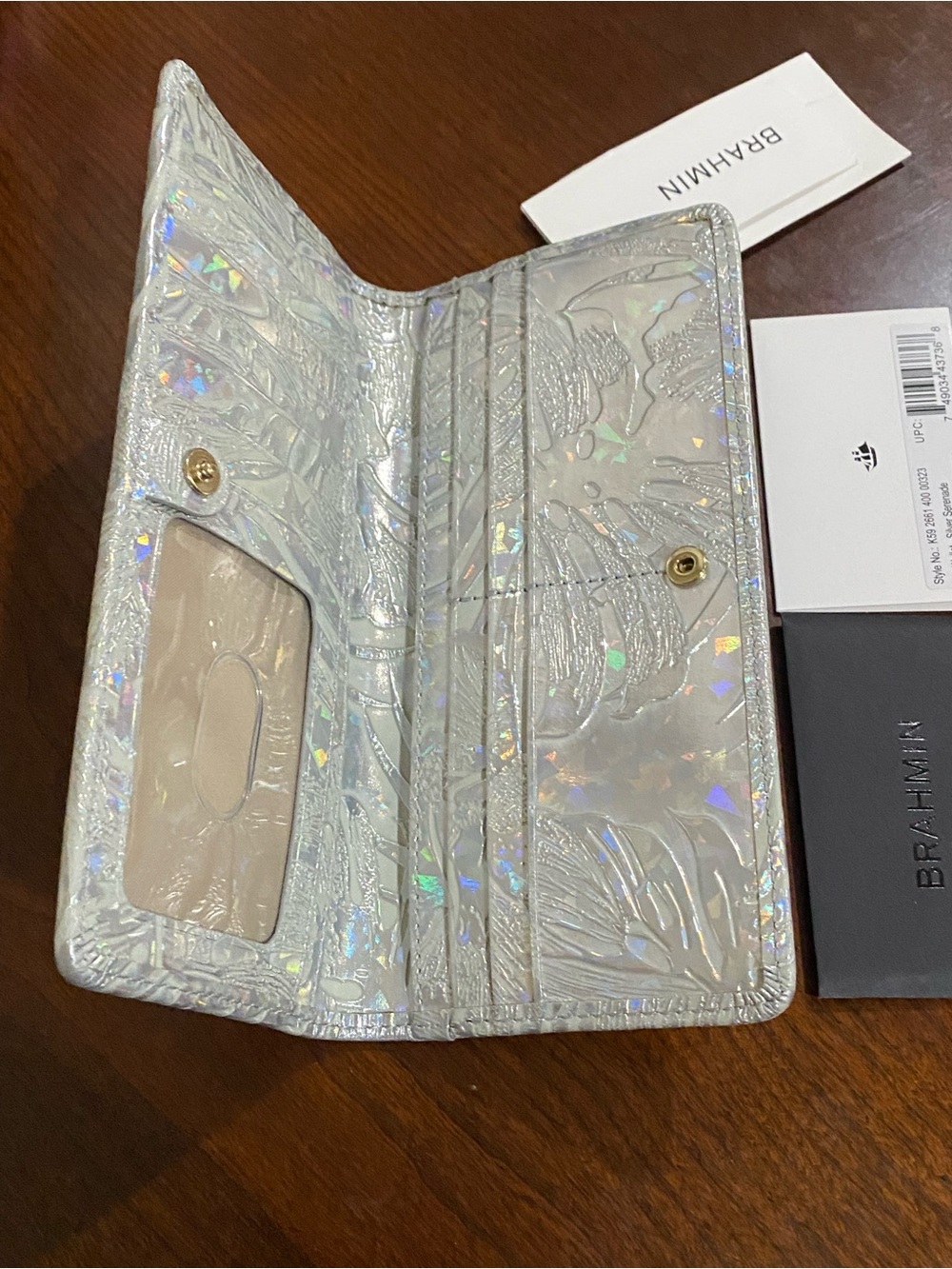 🪩HTF SILVER SERENADE Brahmin ADY Wallet NWT - Picture 5 of 10